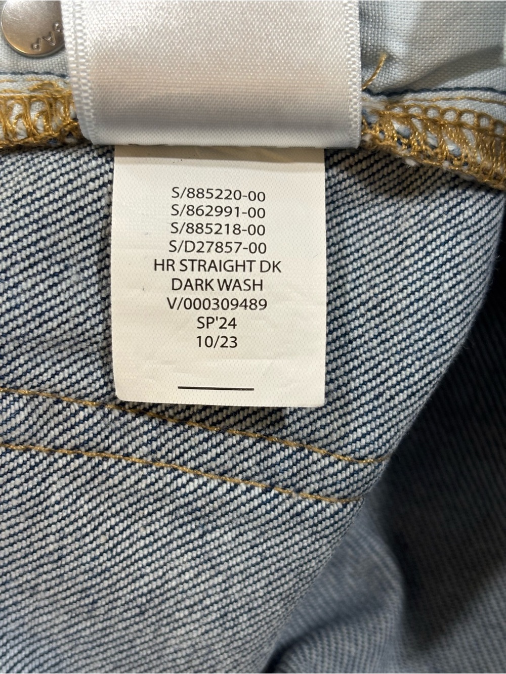Gap Jeans, High-Rise Straight Front Seam, Stone Wash Denim, Size 2, 26R, 26x30 - Picture 10 of 10
